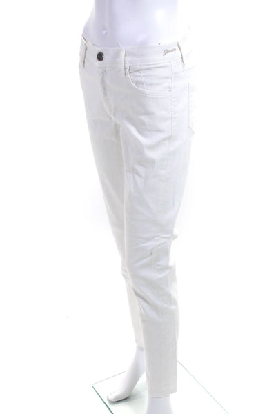 Goldsign Women's Midrise Straight Leg Five Pockets Denim Pant White Size 28