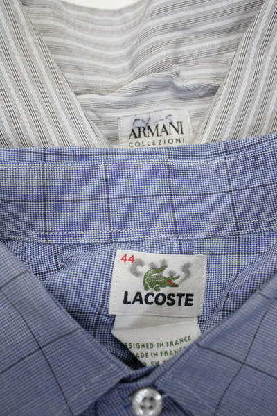 Armani Collezioni Lacoste Mens Dress Shirts Gray Size 44 L Lot 2