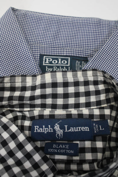 Polo Ralph Lauren Mens Button Down Shirts Blue Size 43 17 Large Lot 2