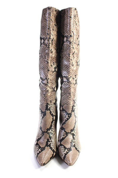 Steve Madden Womens Animal Print Stiletto Heels Knee-Length Boots Pink Size 11