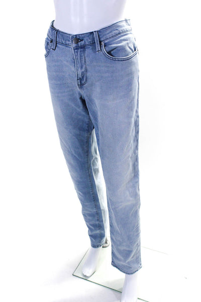 Frame Womens Cotton Buttoned Straight Leg Light Wash Jeans Blue Size EUR34