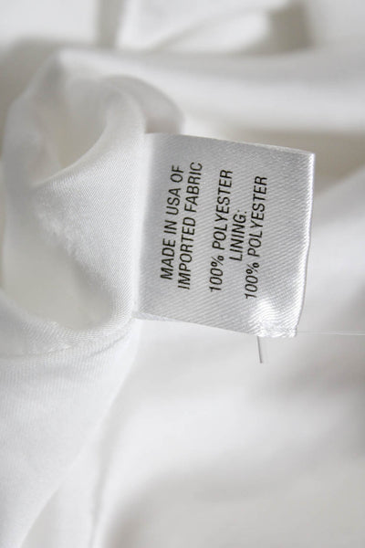 Drew Womens Paisley Print Strapless A Line Maxi Dress White Blue Size Medium