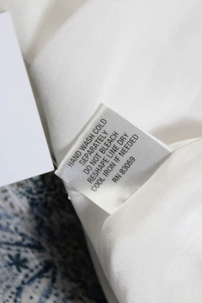 Drew Womens Paisley Print Strapless A Line Maxi Dress White Blue Size Medium