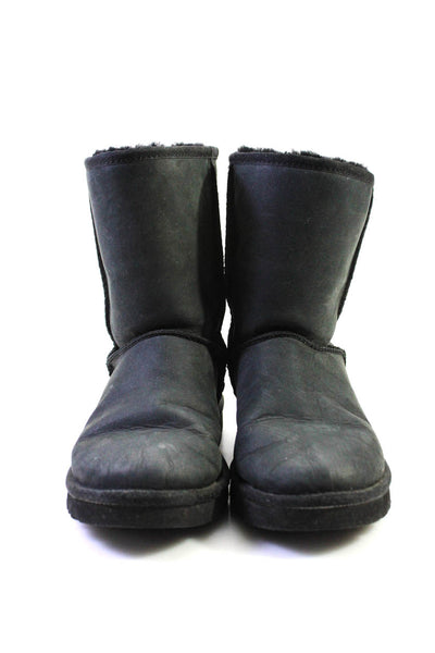 UGG Australia Womens Shearling Classic Short Ankle Boots Black Size 10