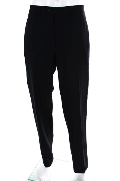 Lauren Ralph Lauren Mens Straight Leg Dress Trousers Black Wool Size 34X32