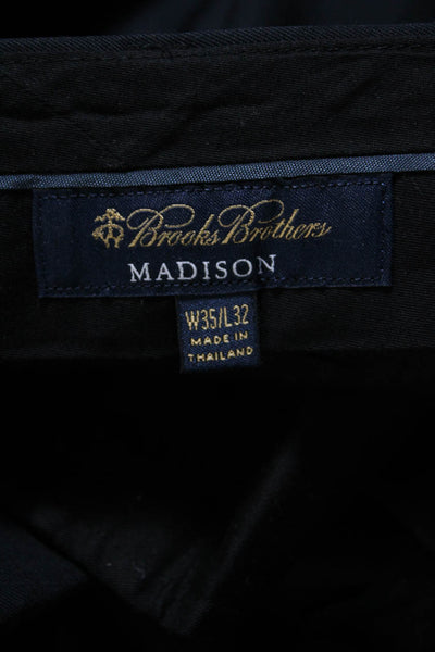 Brooks Brothers Mens Madison Khaki Pants Black Cotton Size 35X32