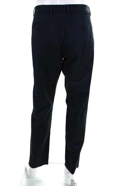Bonobos Mens Flat Front Straight Leg Athletic Khaki Pants Navy Blue Size 33/32