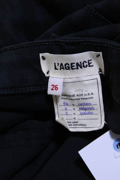 L'Agence Womens Cotton Cheetah Print Mid-Rise Skinny Leg Jeans Blue Size 26