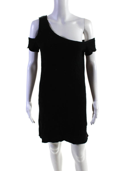 Philanthropy Womens Short Sleeves Sweater Dress Black Cotton Size Extra Small