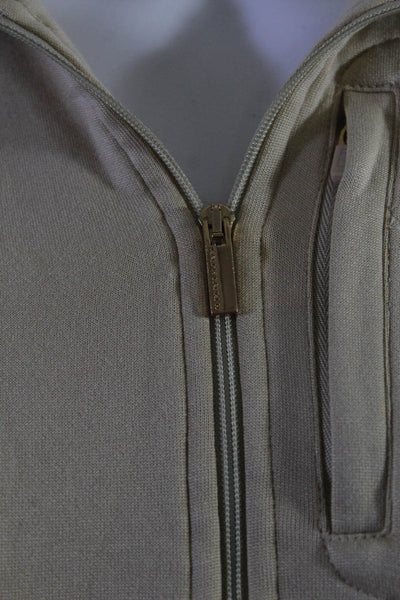 Ralph Lauren Golf Womens Cotton Striped Collared Zipped Jacket Yellow Size M