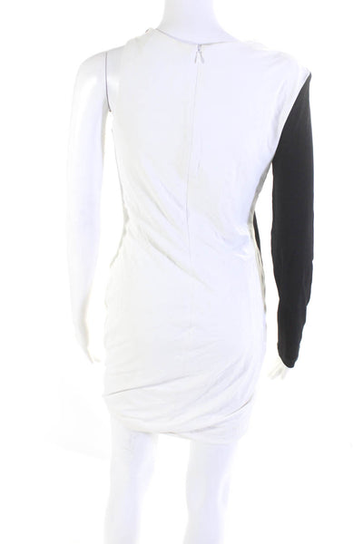 Cut25 Womens Long Sleeves Maxi Shirt Dress White Black Size Small