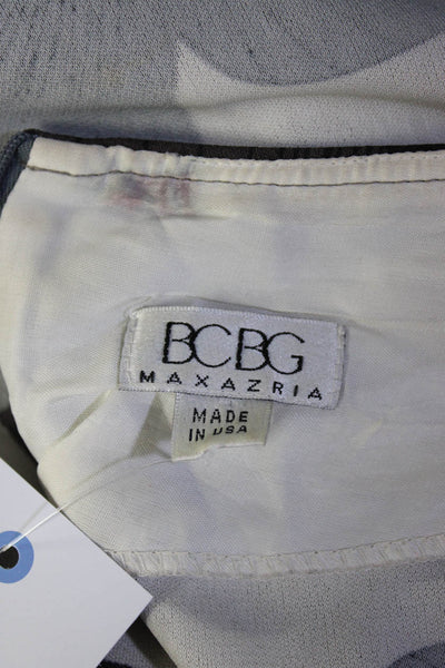 BCBGMAXAZRIA Womens Vintage Floral Full Length Skirt White Gray Black Size 6