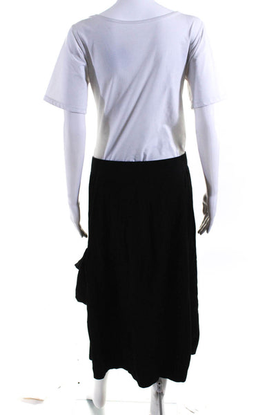 Eileen Fisher Womens Elastic Waistband Knee Length Pencil Skirt Black Medium