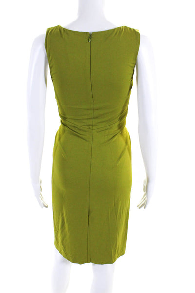 Michael Michael Kors Womens Jersey Knit Knotted Zip Up Sheath Dress Green Size 4