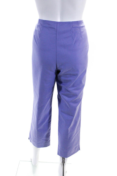 St. John Womens Cotton High Rise Straight Leg Pants Chinos Purple Size 8