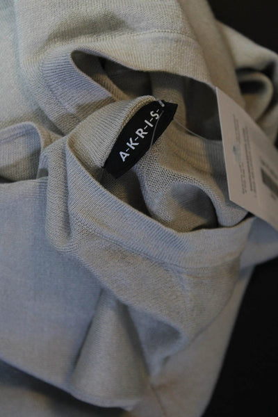 Akris Womens Linen Knit Round Neck Sleeveless Blouse Top Gray Size 12