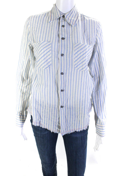 American Colors by Alex Lehr Women's Long Sleeves Button Up Stripe Shirt Size XS
