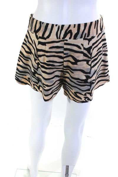 Rebecca Taylor Women's Zip Closure Animal Print Dress Short Beige Size 4
