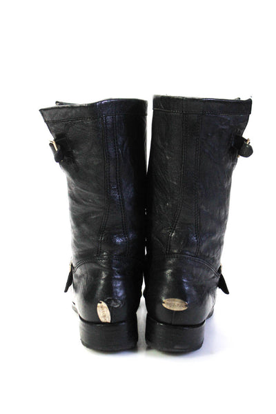 Jimmy Choo Womens Leather Buckle Ankle Biker Boots Black Size 39.5 9.5