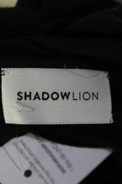 Shadow Lion Women's V-Neck Pleated Sleeveless Blouse Black Size S
