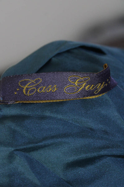 Cass Guy Women's Herringbone One-Button Blazer Jacket Brown Size S