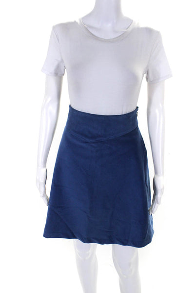Cass Guy Women's Unlined Corduroy A-line Skirt Blue Size M