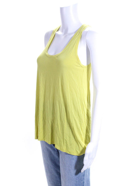 Vince Womens Stretch Scoop Neck Pullover Tank Top Chartreuse Size S