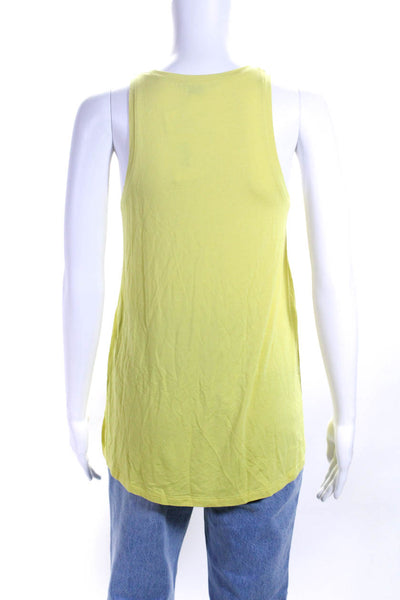 Vince Womens Stretch Scoop Neck Pullover Tank Top Chartreuse Size S