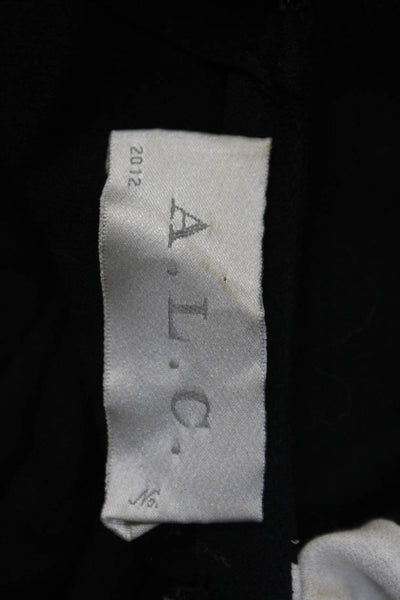 ALC Womens Short Sleeve Crew Neck Oversized Shirt Black Gray Size Large
