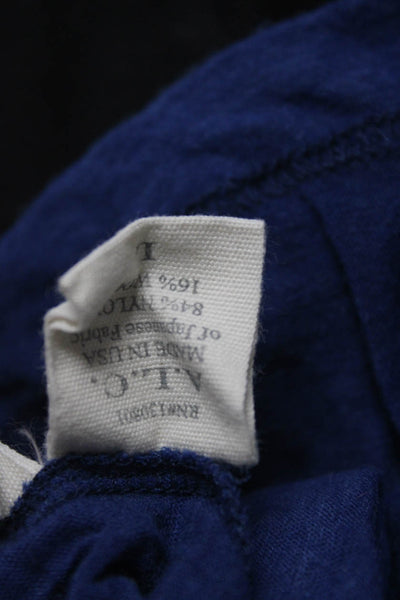 ALC Womens Short Sleeve V Neck Lightweight Knit Tee Shirt Blue Size Large