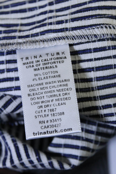 Trina Turk Women's Zip Closure Flat Front Casual Stripe Short Size 4