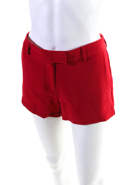 Amanda Uprichard Women's Pockets Flat Front Dress Short Red Size S