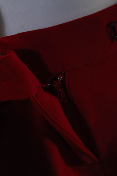 Amanda Uprichard Women's Pockets Flat Front Dress Short Red Size S