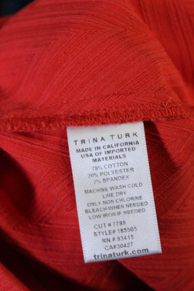 Trina Turk Women's Hook Closure Flat Front Dress Short Red Size 4