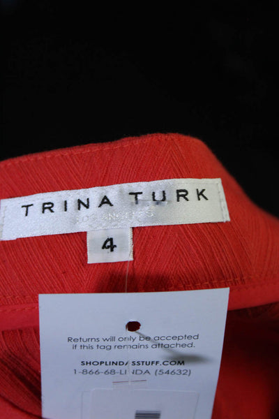 Trina Turk Women's Hook Closure Flat Front Dress Short Red Size 4