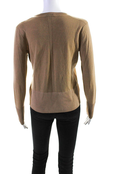 Rag & Bone Women's V-Neck Long Sleeves Pullover Sweater Camel Size S