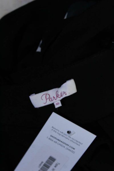 Parker Women's Scoop Neck Ruffle Floral Blouse Black Size XS