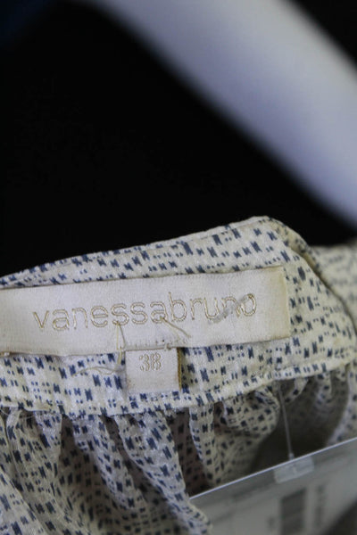 Vanessa Bruno Women's Round Neck Sleeveless Potted Blouse Size 38