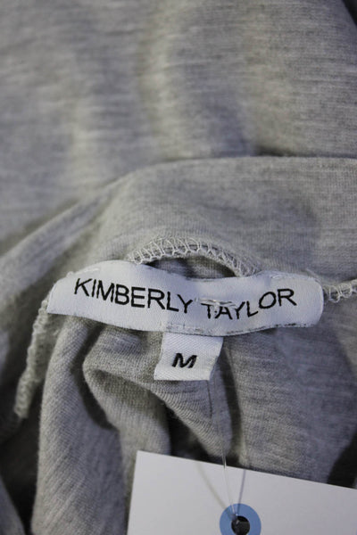 Kimberly Taylor Womens 3/4 Sleeve High Neck Sweatshirt Blouse Heather Gray Mediu