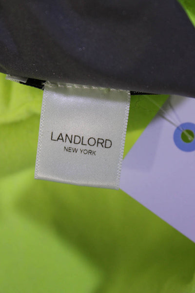 Landlord Womens Reflective Pocket Oversize Hoodie Sweatshirt Neon Yellow Small