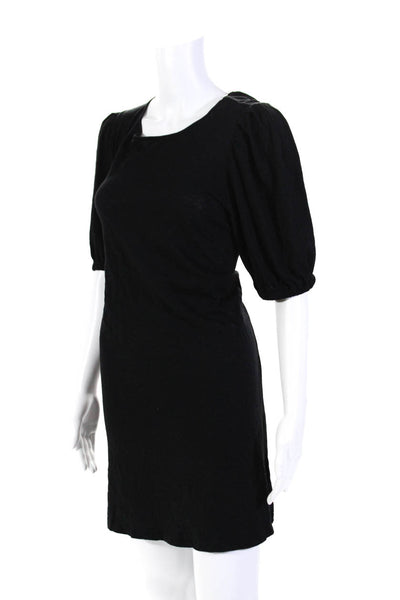 Velvet by Graham & Spencer Womens Puff Short Sleeved T Shirt Dress Black Size M