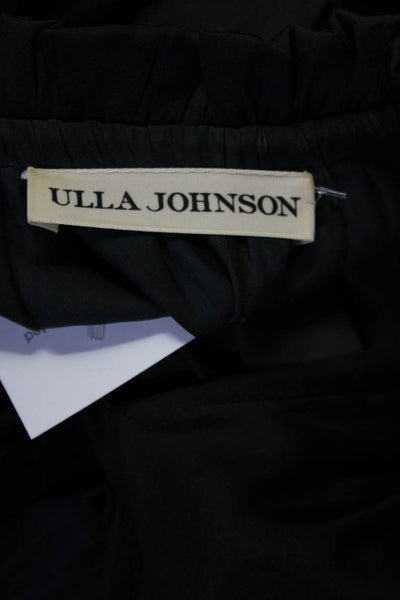 Ulla Johnson Womens Satin Ruffled Tied Neck 3/4 Sleeved Blouse Dark Gray Size 8