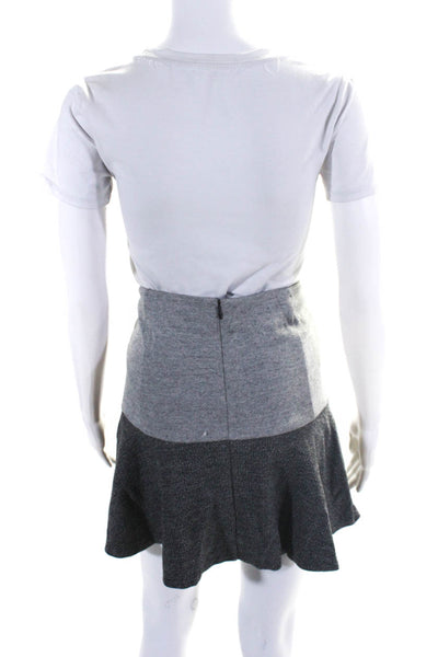 Theory Women's Knee Length Two Tone A-line Skirt Gray Size S