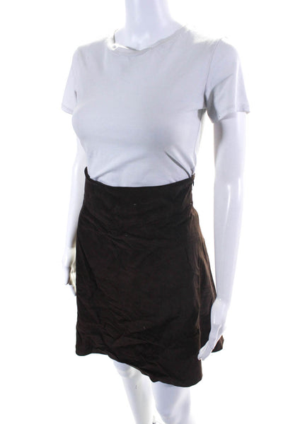 Cass Guy Women's Unlined Corduroy A-line Skirt Brown Size S/M