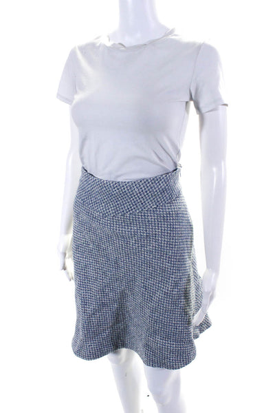 Cass Guy Women's Lined Tweed A-line Skirt Blue Size S/M