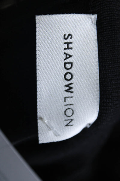 Shadow Lion Women's Long Sleeve Asymmetric Fringe Trim Blouse Black Size S/M