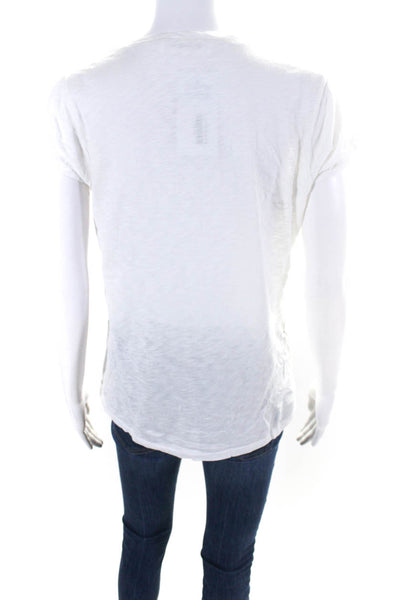 Ronny Kobo Women's Short Sleeve Scoop Neck T-shirt White Size S