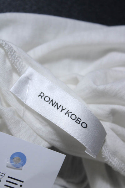 Ronny Kobo Women's Short Sleeve Scoop Neck T-shirt White Size S