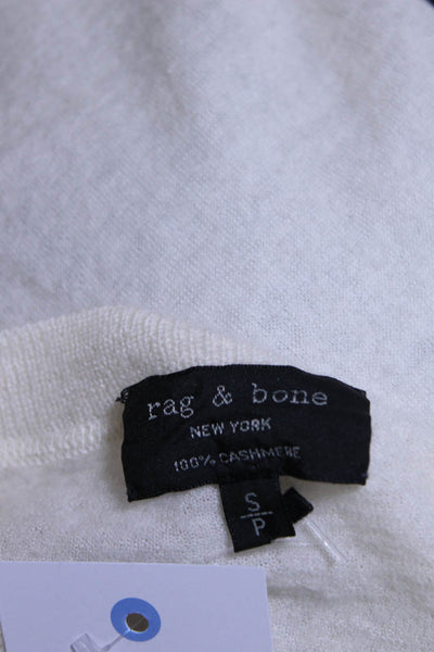 Rag & Bone Women's Cashmere Long Sleeve Knit Top Cream Size S