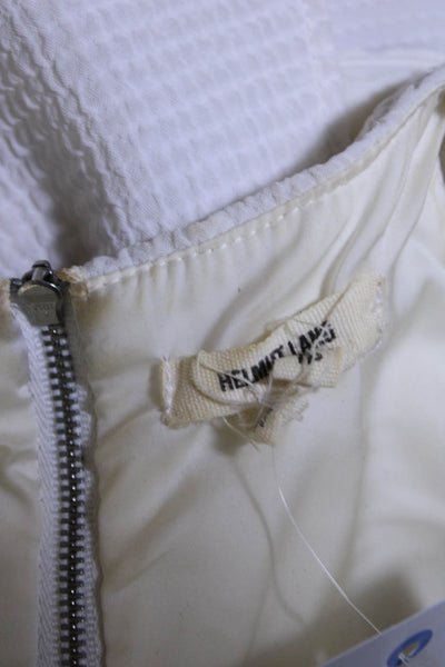 Helmut Lang Women's Textured Slit Side Tank Blouse White Size S